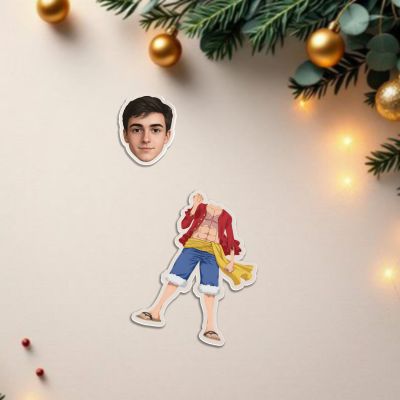 Customized Anime Inspired Shaking Head Caricature Personalized MonkeyDLuffy369 Style Bobblehead Figurine | Unique One Piece Fan Gift for Desk, Car & Room Decor (Battery Powered)